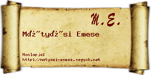 Mátyási Emese névjegykártya
